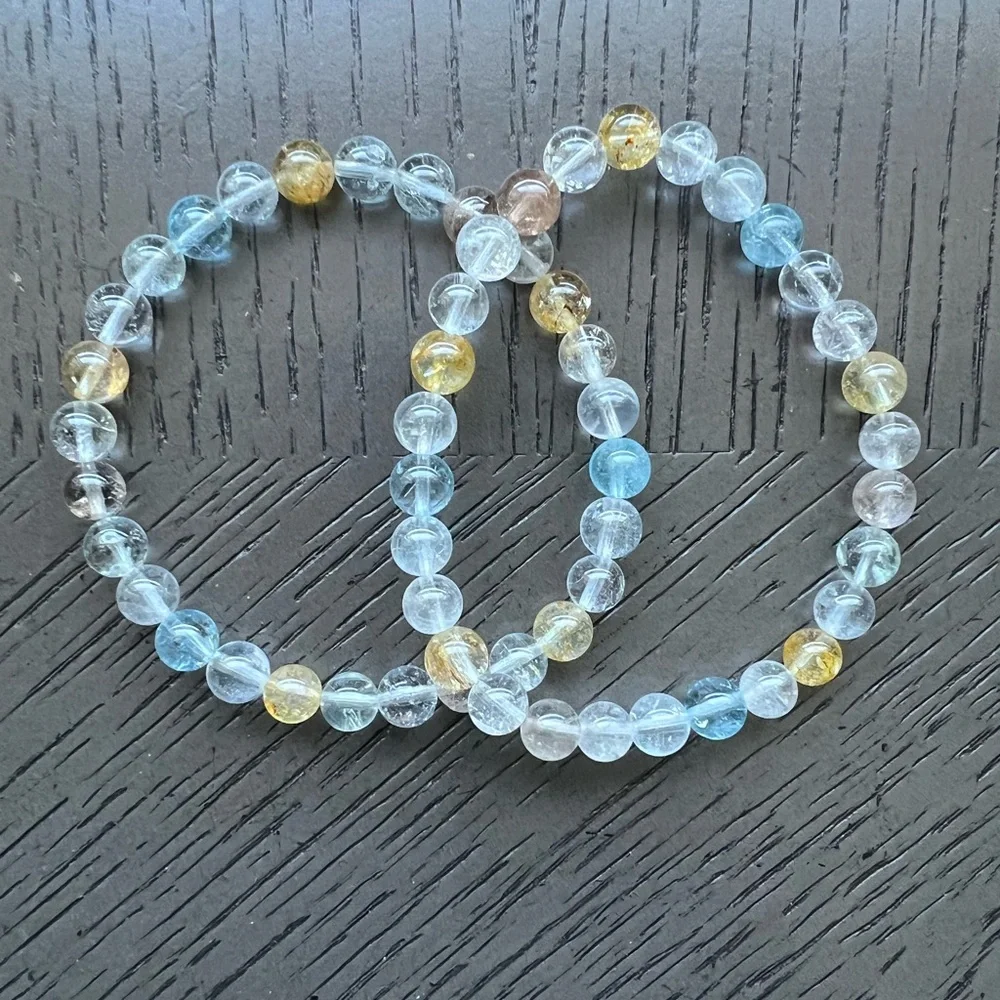 (ONE) Colorful topaz bracelet 6mm SIZE 6.5’
